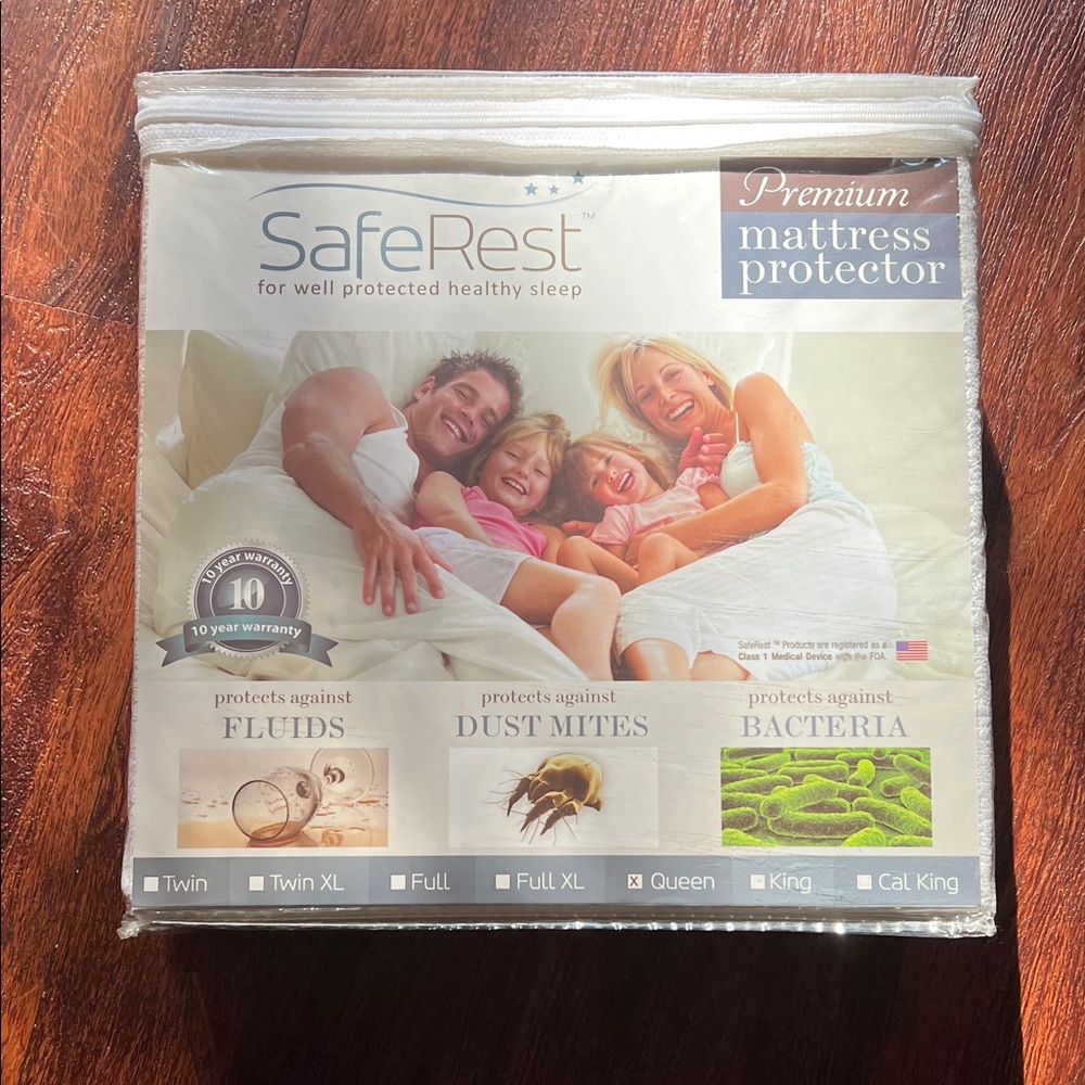 SafeRest Premium Mattress Protector - White